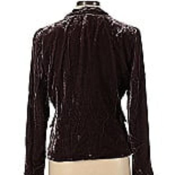 Tahari Velvet Blazer in Burgundy - Picture 2 of 3